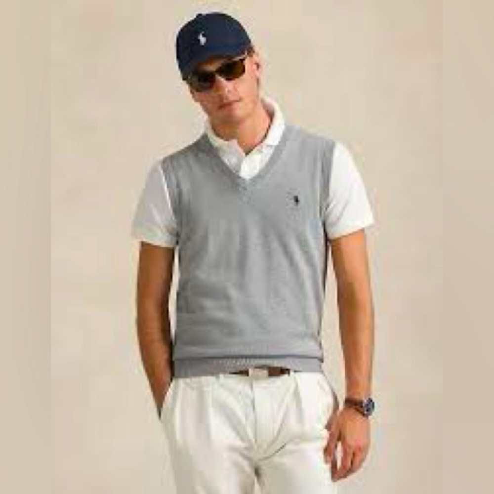 90’s VTG Polo Golf  grey pullover sweater vest 2XLT preppy oldmoney y2k classic